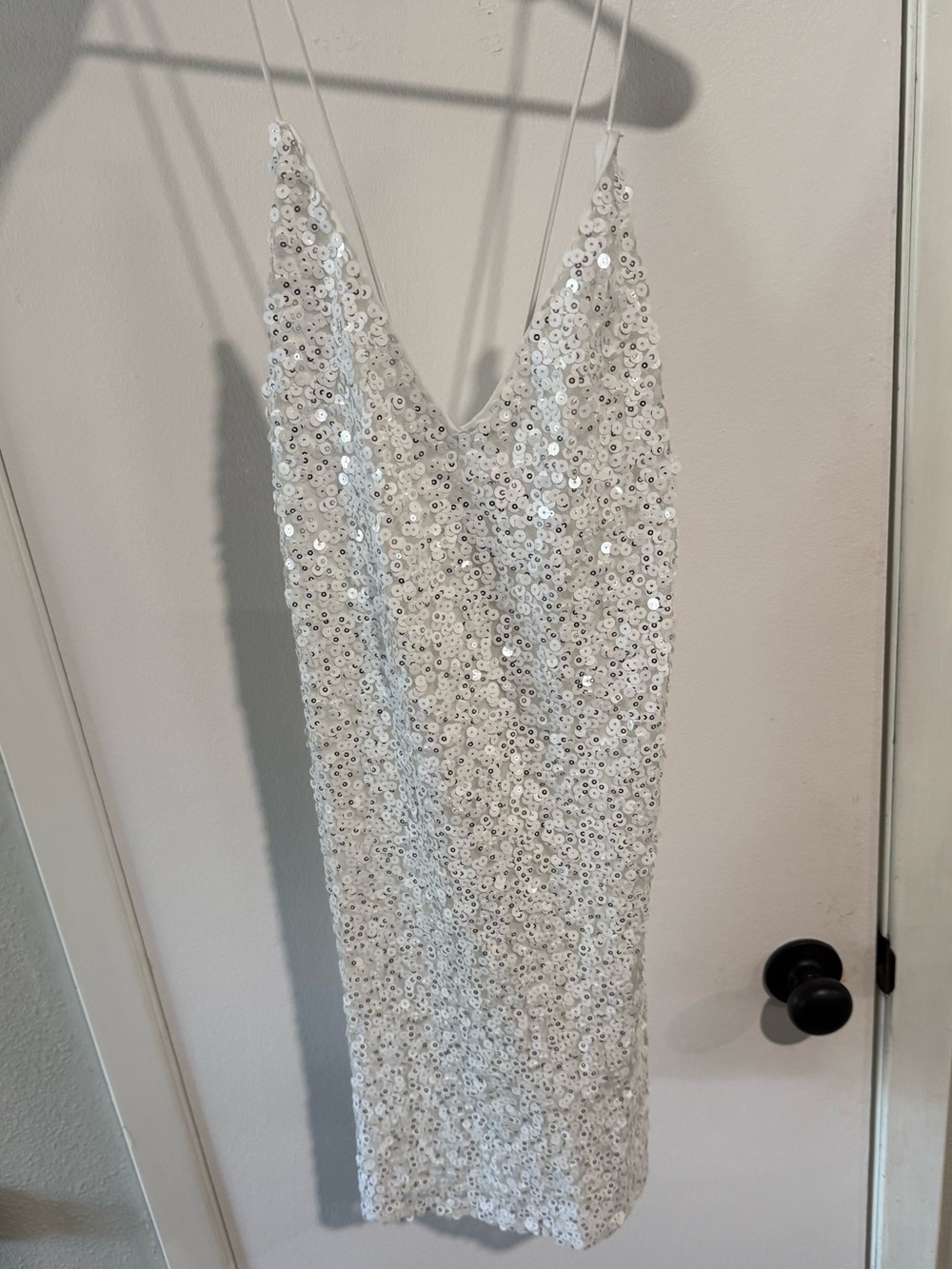 Lulu's White Sequin Slip Dress